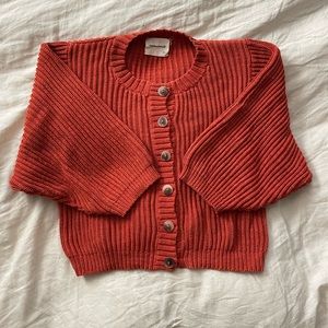 Misha & Puff Mini Fisherman Cardigan in Paprika
